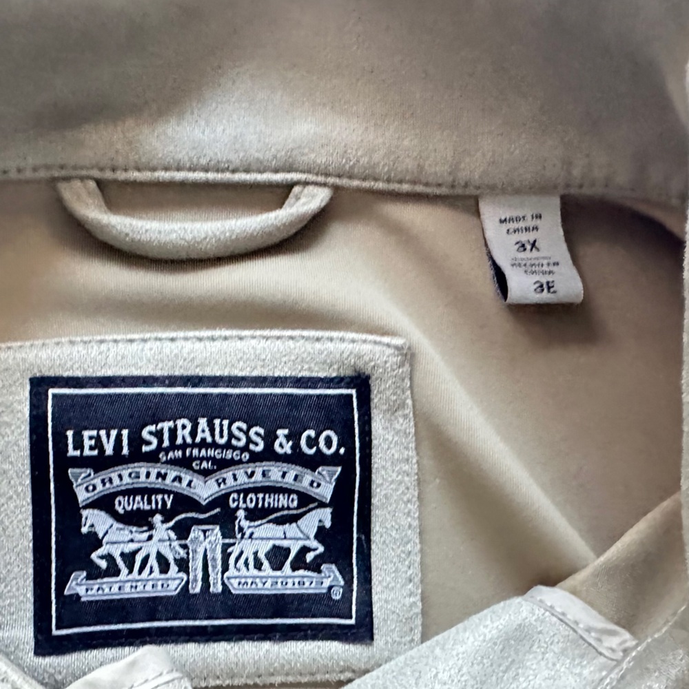 Levis Women’s Faux Suede Shaket Oversized Plus size 3X Zip Up Snap Button Shacky - Picture 3 of 12